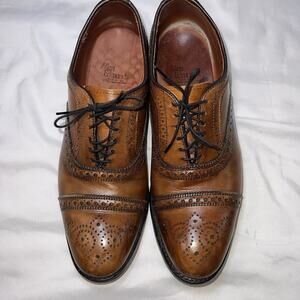 Allen Edmonds Strand Shoes Mens Size 9 Brown Leather Wingtip Oxford Dress Church